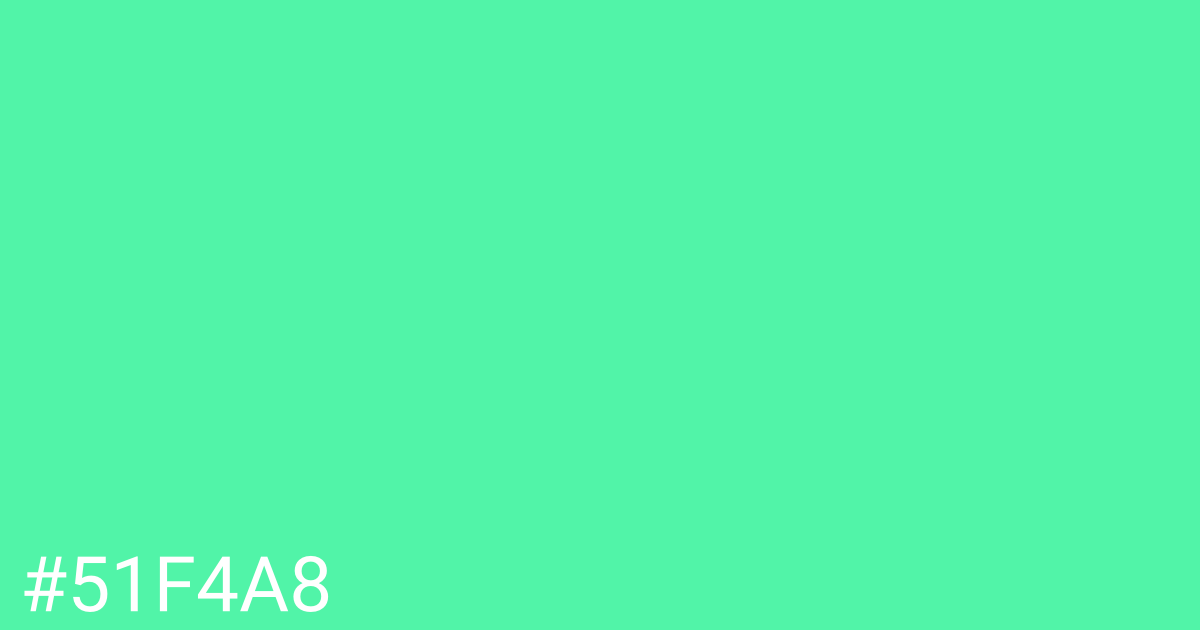 Hex color #51f4a8 graphic