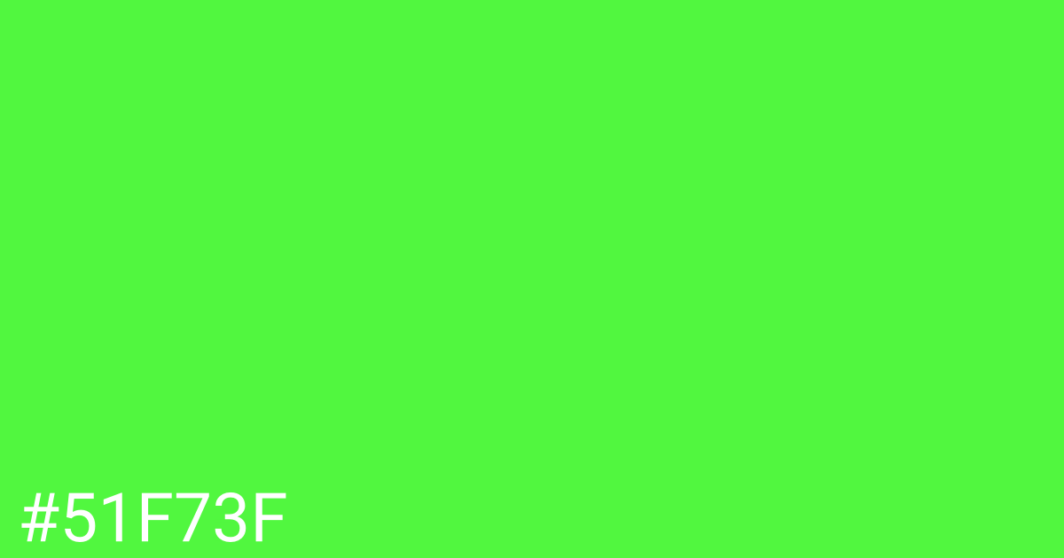 Hex color #51f73f graphic