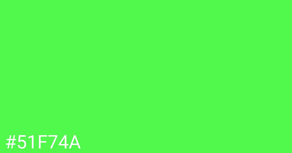 Hex color #51f74a graphic