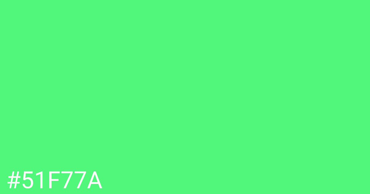 Hex color #51f77a graphic