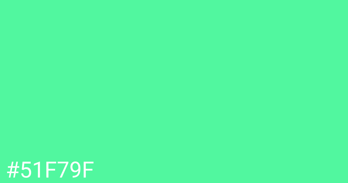 Hex color #51f79f graphic