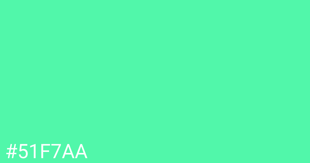 Hex color #51f7aa graphic