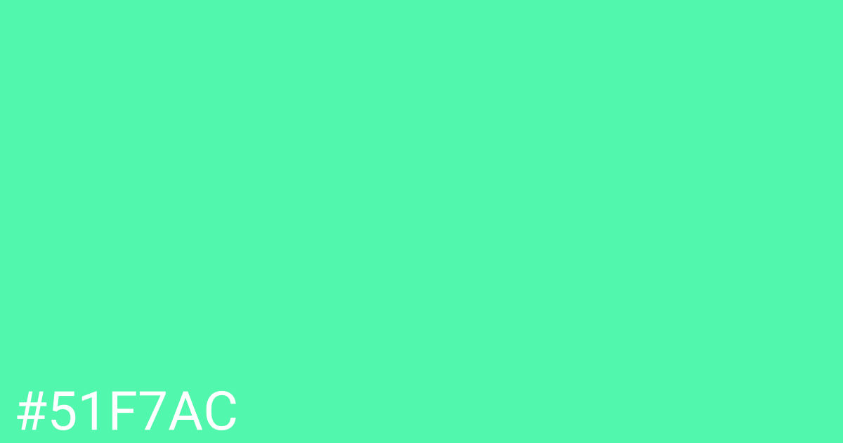 Hex color #51f7ac graphic