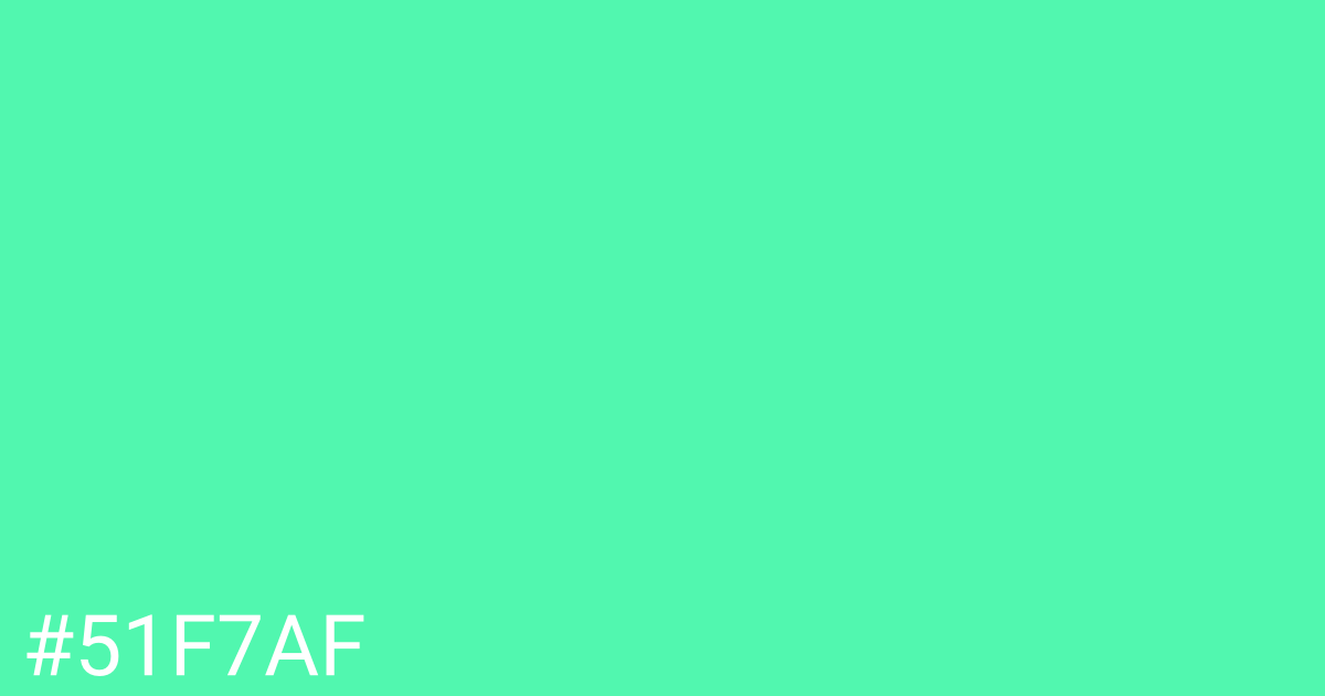 Hex color #51f7af graphic