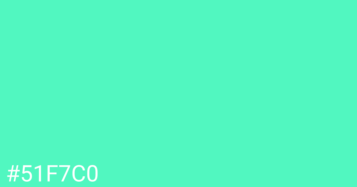 Hex color #51f7c0 graphic