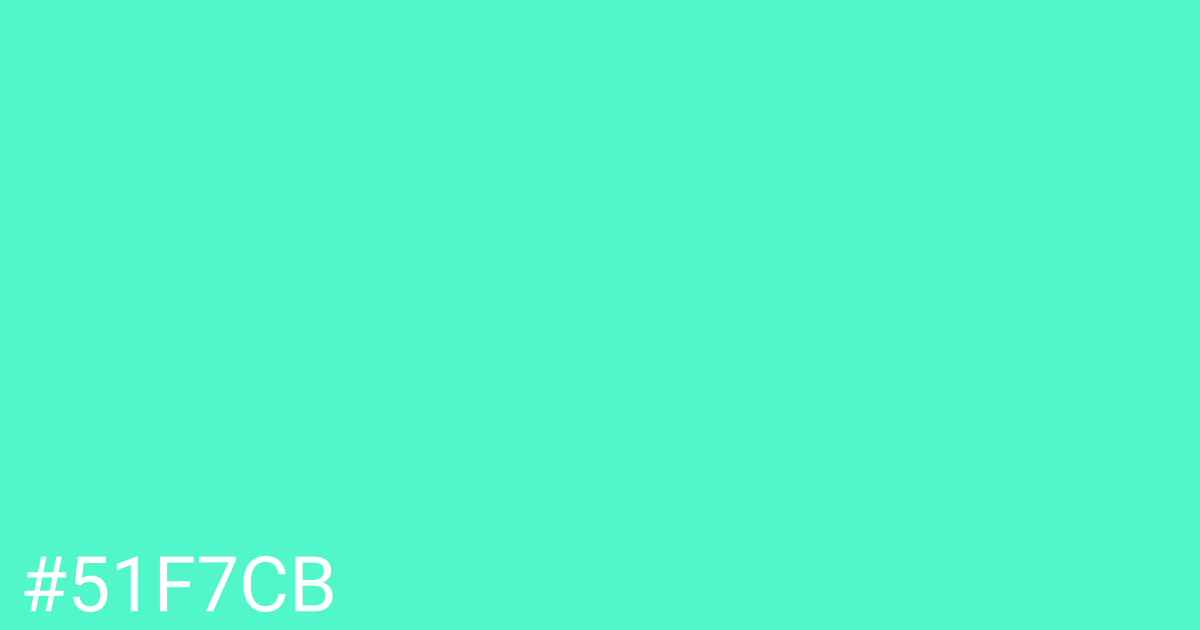 Hex color #51f7cb graphic