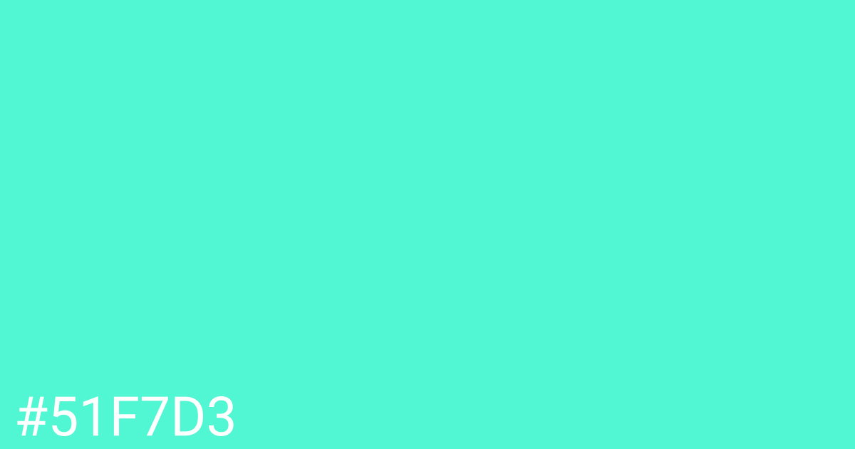 Hex color #51f7d3 graphic