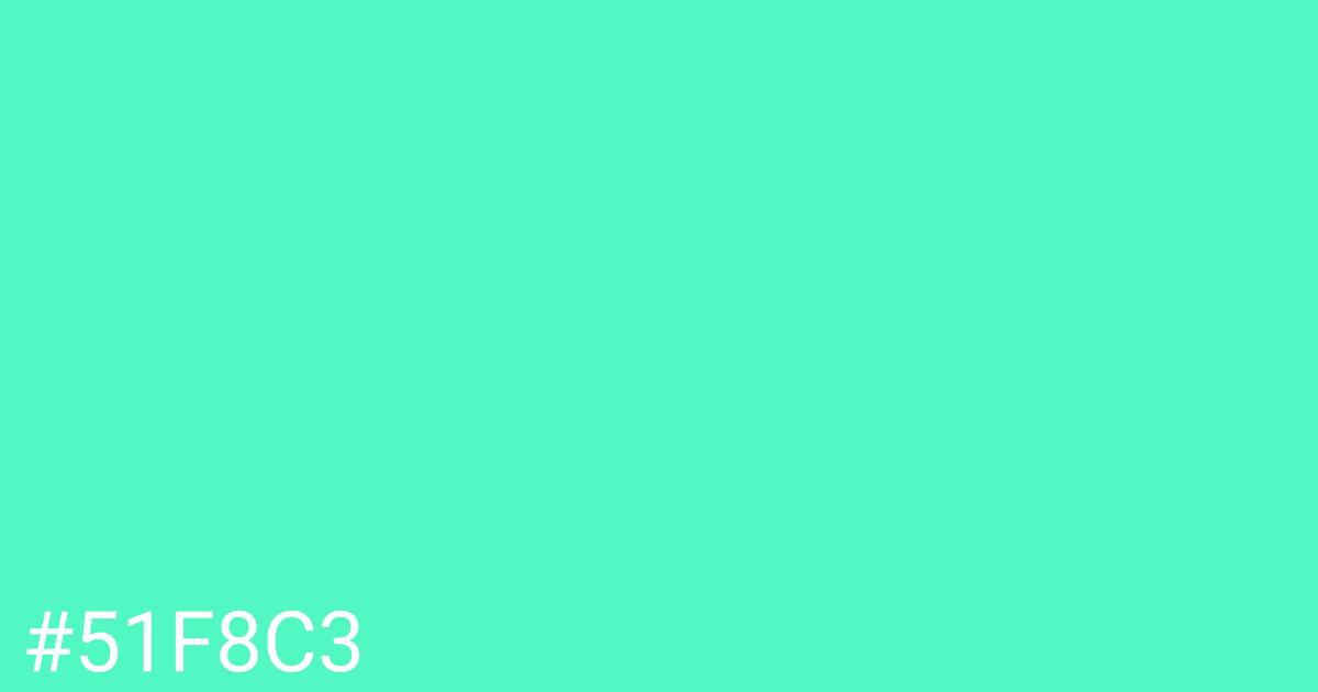 Hex color #51f8c3 graphic