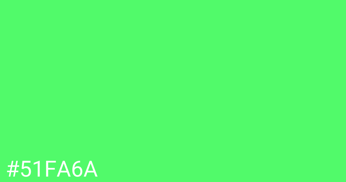 Hex color #51fa6a graphic