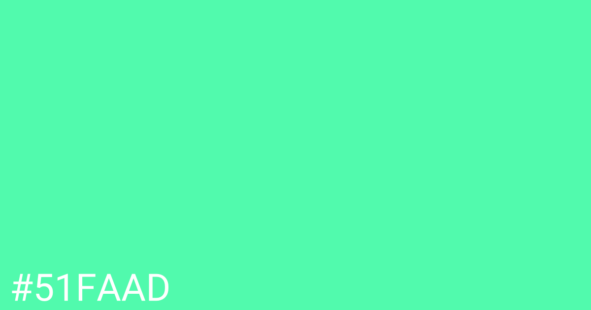 Hex color #51faad graphic