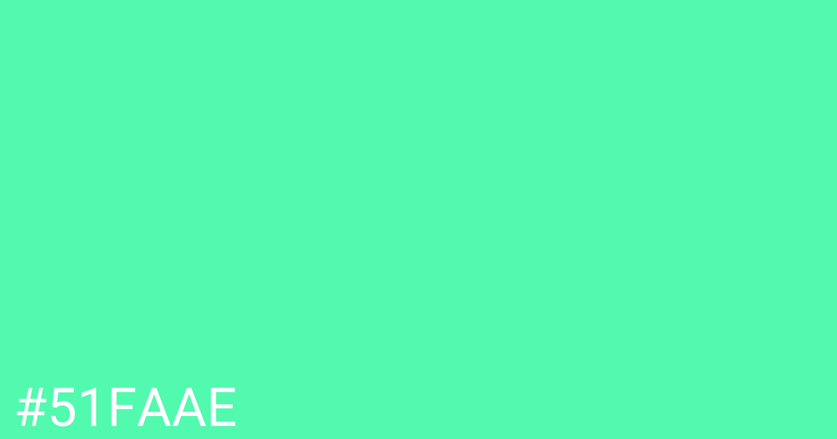 Hex color #51faae graphic