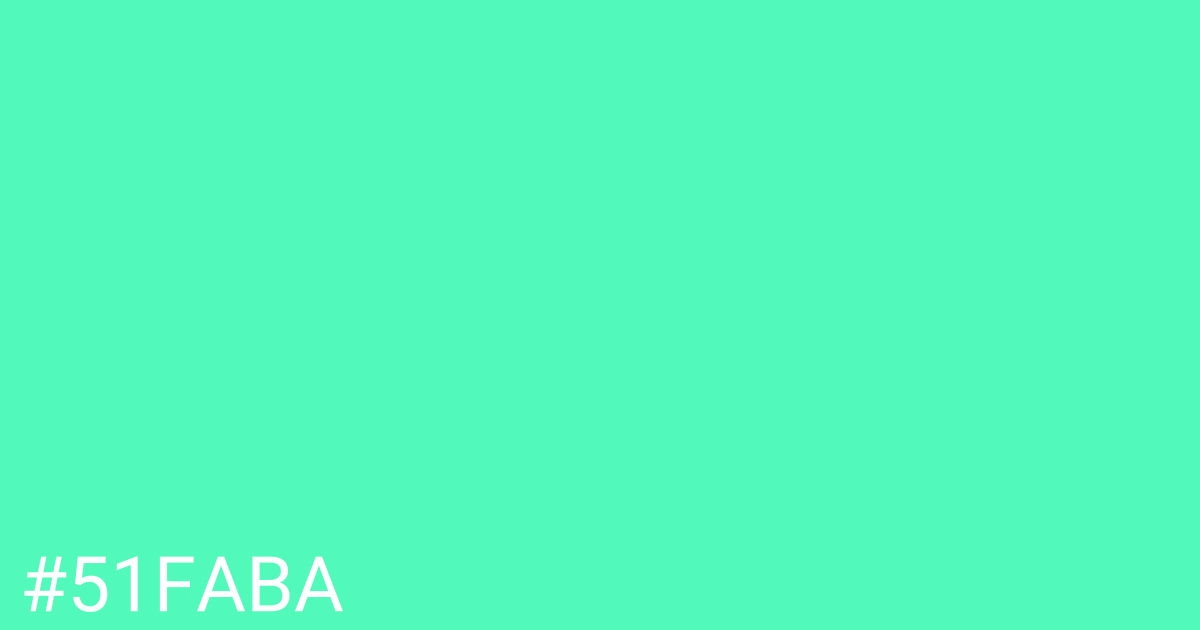 Hex color #51faba graphic