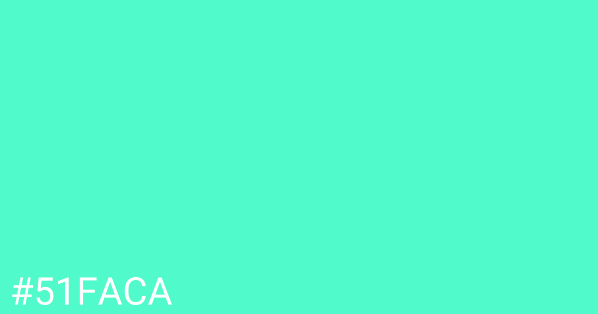 Hex color #51faca graphic