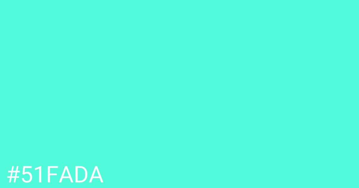 Hex color #51fada graphic