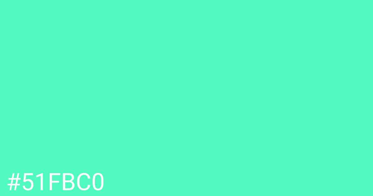 Hex color #51fbc0 graphic