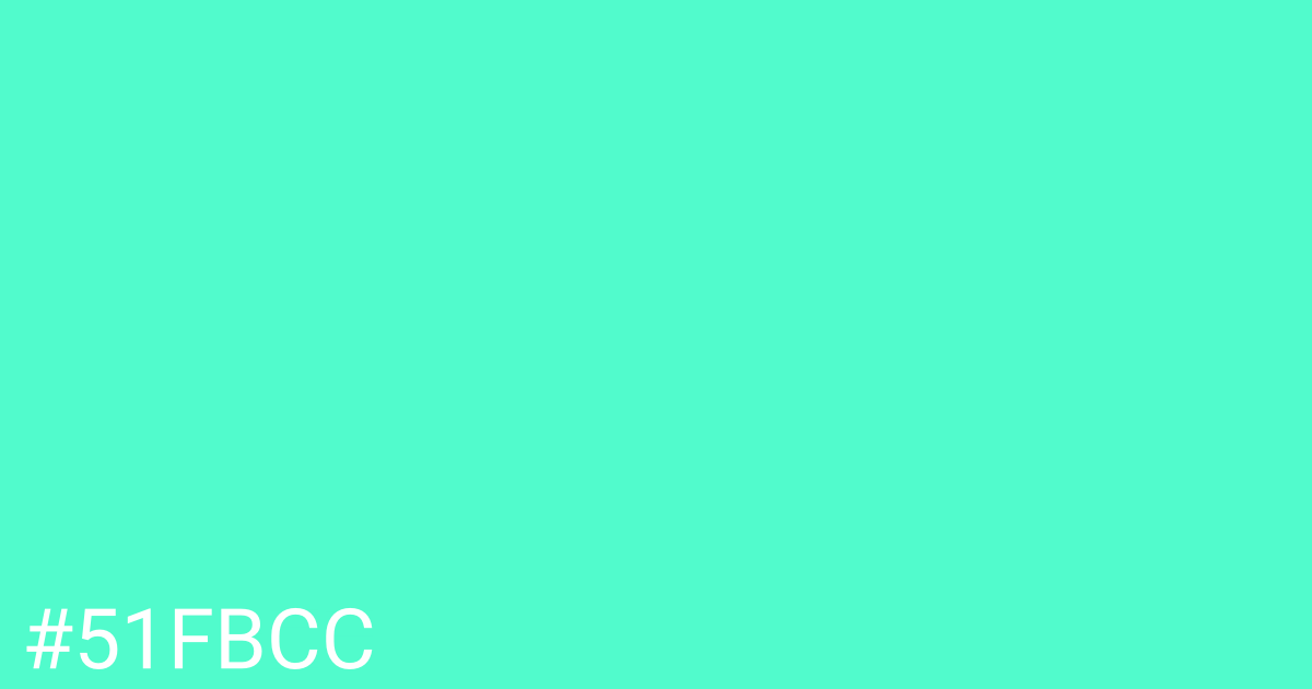 Hex color #51fbcc graphic