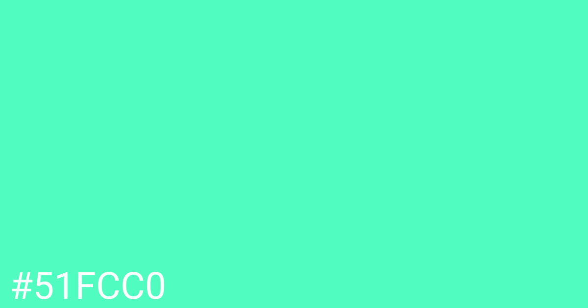 Hex color #51fcc0 graphic