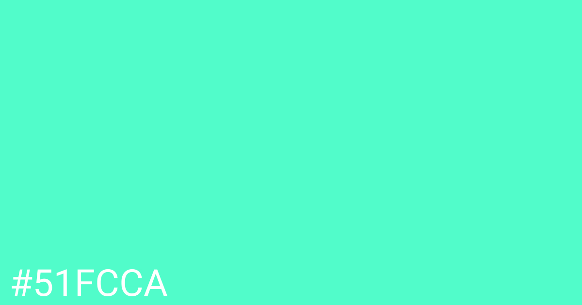 Hex color #51fcca graphic