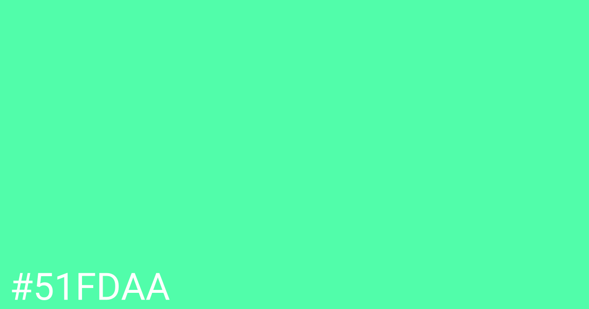 Hex color #51fdaa graphic