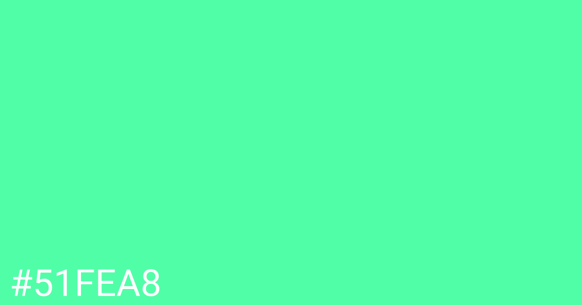 Hex color #51fea8 graphic