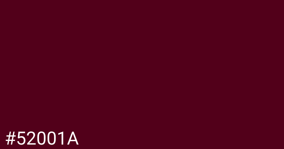 Hex color #52001a graphic