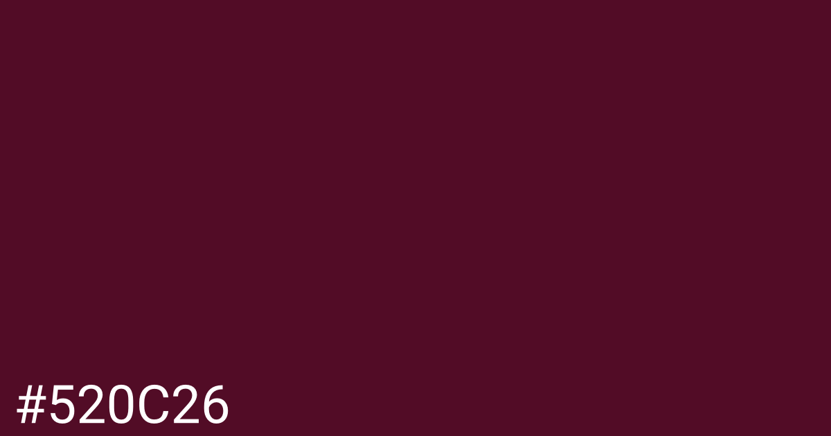 Hex color #520c26 graphic