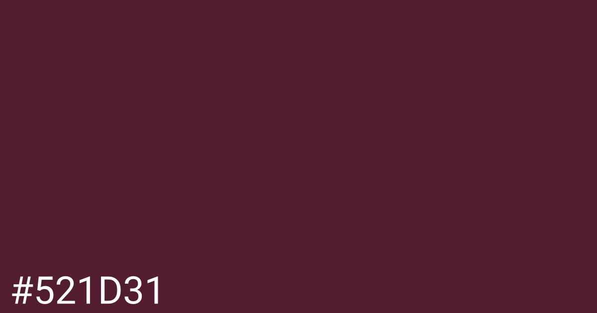 Hex color #521d31 graphic