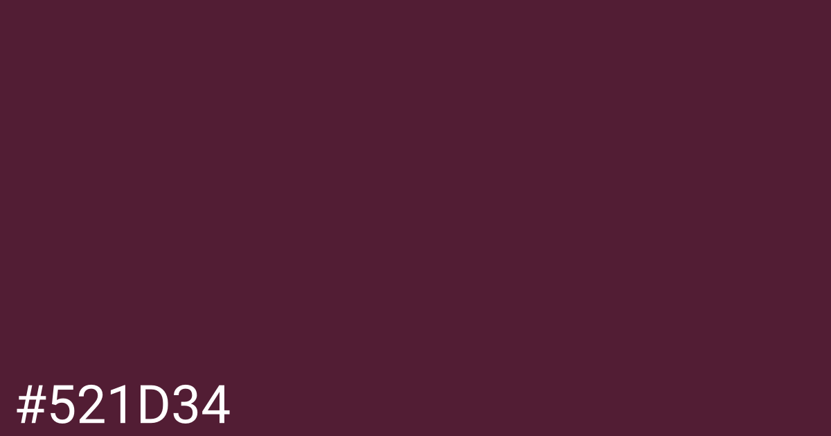 Hex color #521d34 graphic