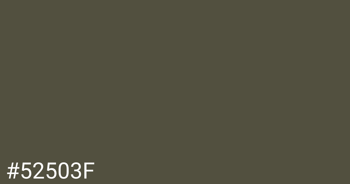 Hex color #52503f graphic