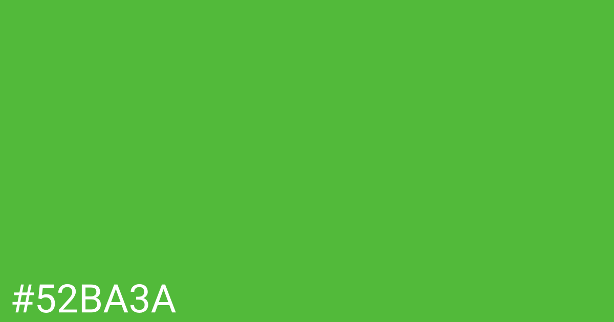 Hex color #52ba3a graphic