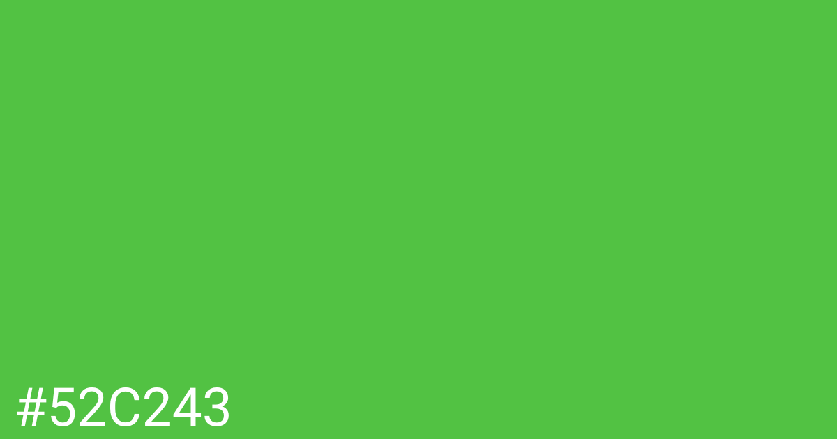 Hex color #52c243 graphic