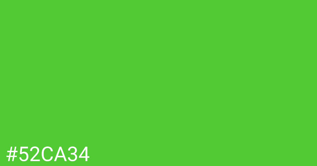 Hex color #52ca34 graphic