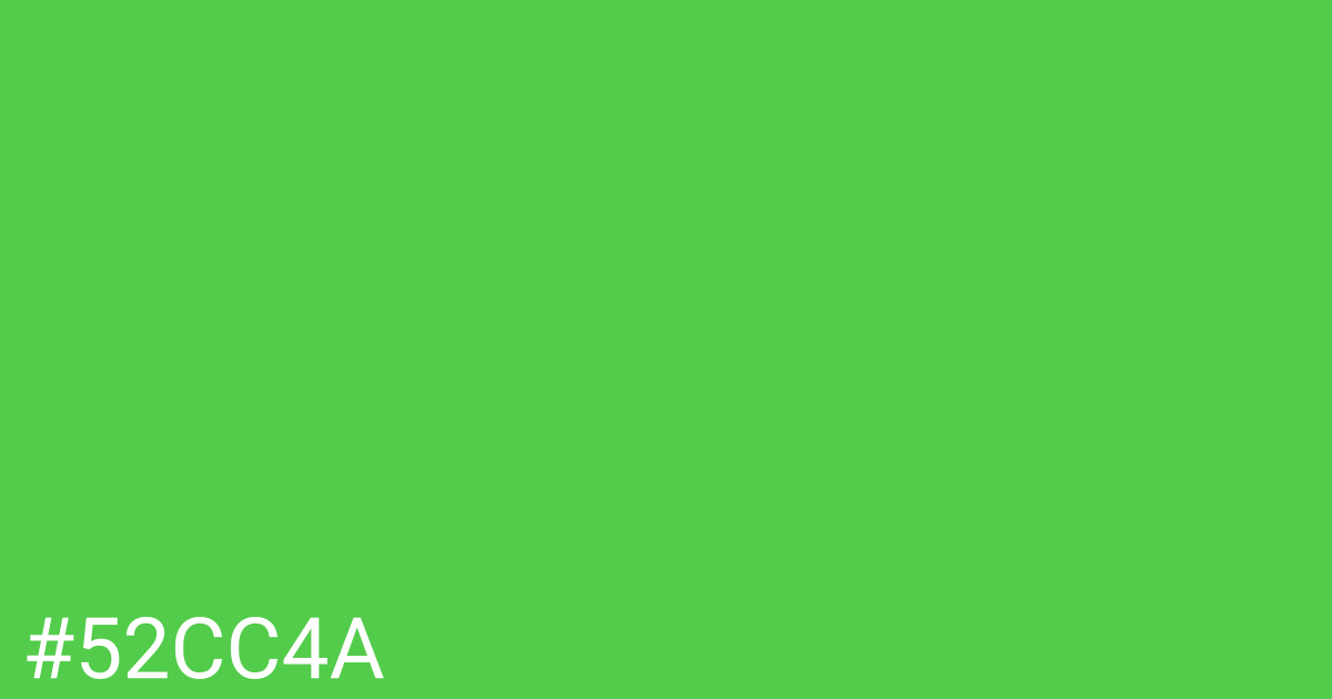 Hex color #52cc4a graphic