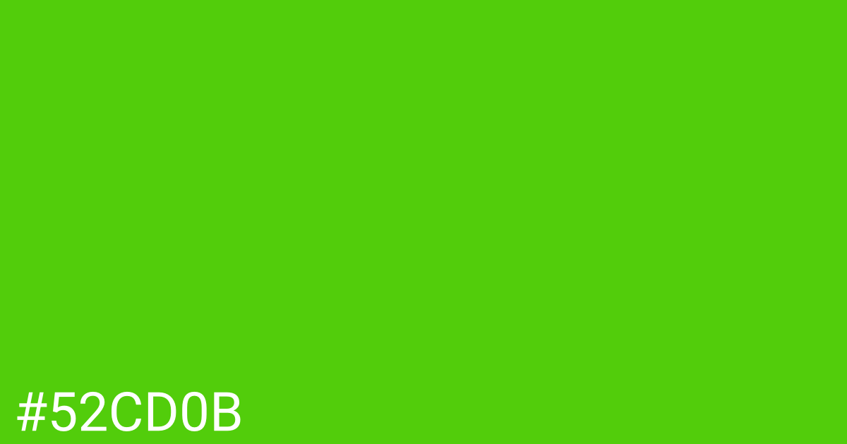Hex color #52cd0b graphic