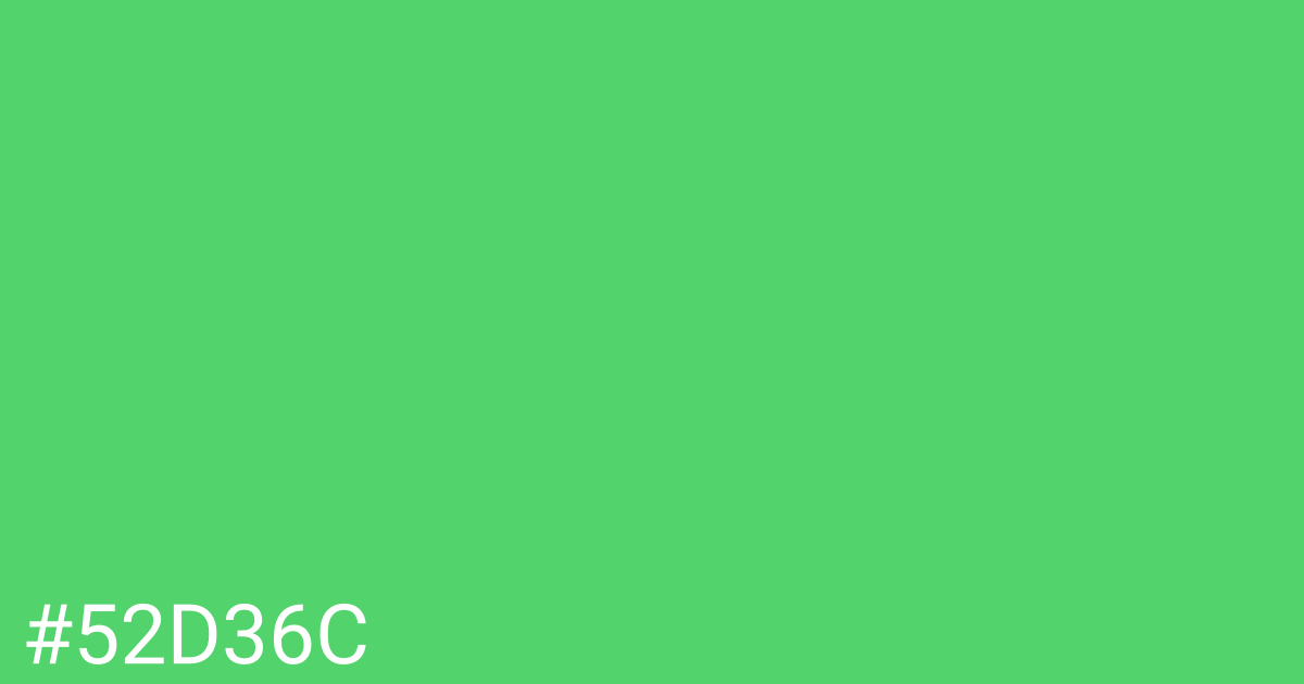 Hex color #52d36c graphic