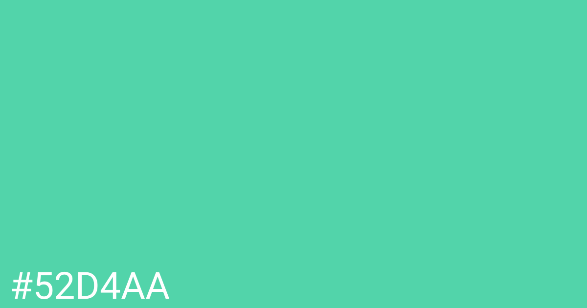 Hex color #52d4aa graphic