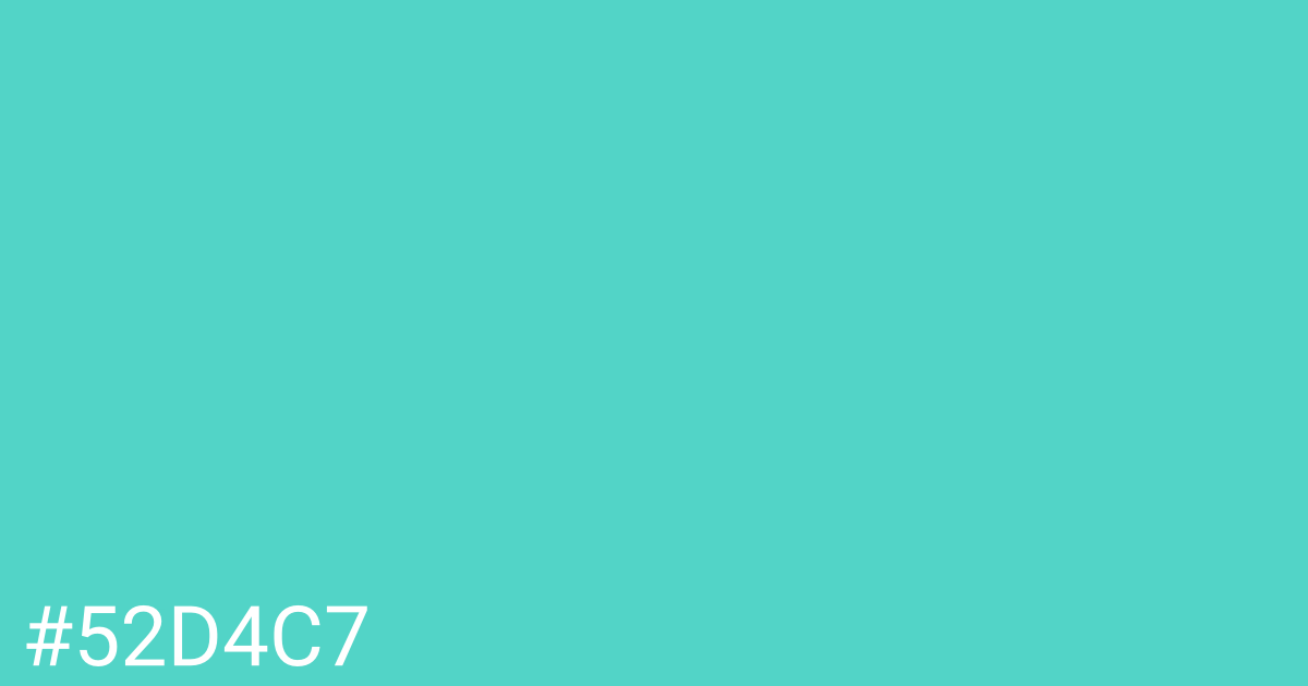 Hex color #52d4c7 graphic