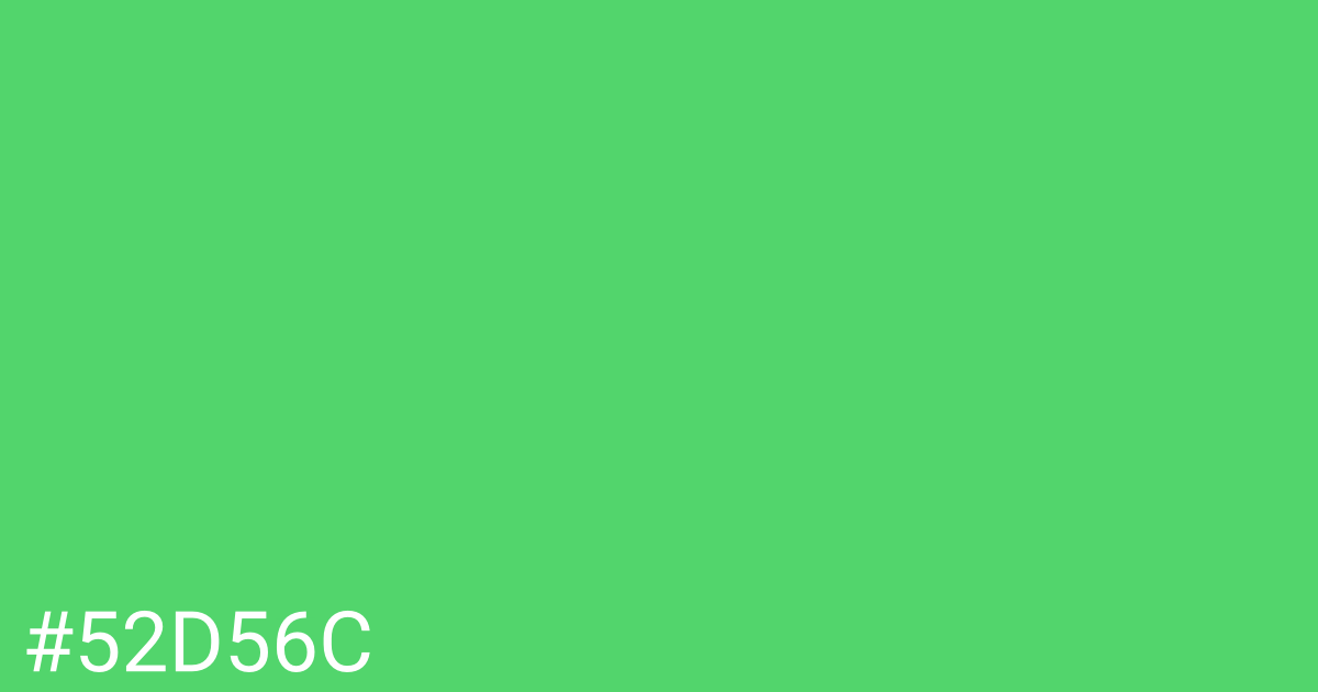 Hex color #52d56c graphic