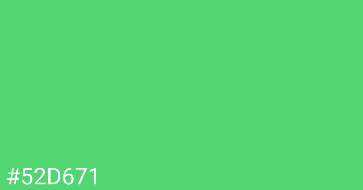 Hex color #52d671 graphic