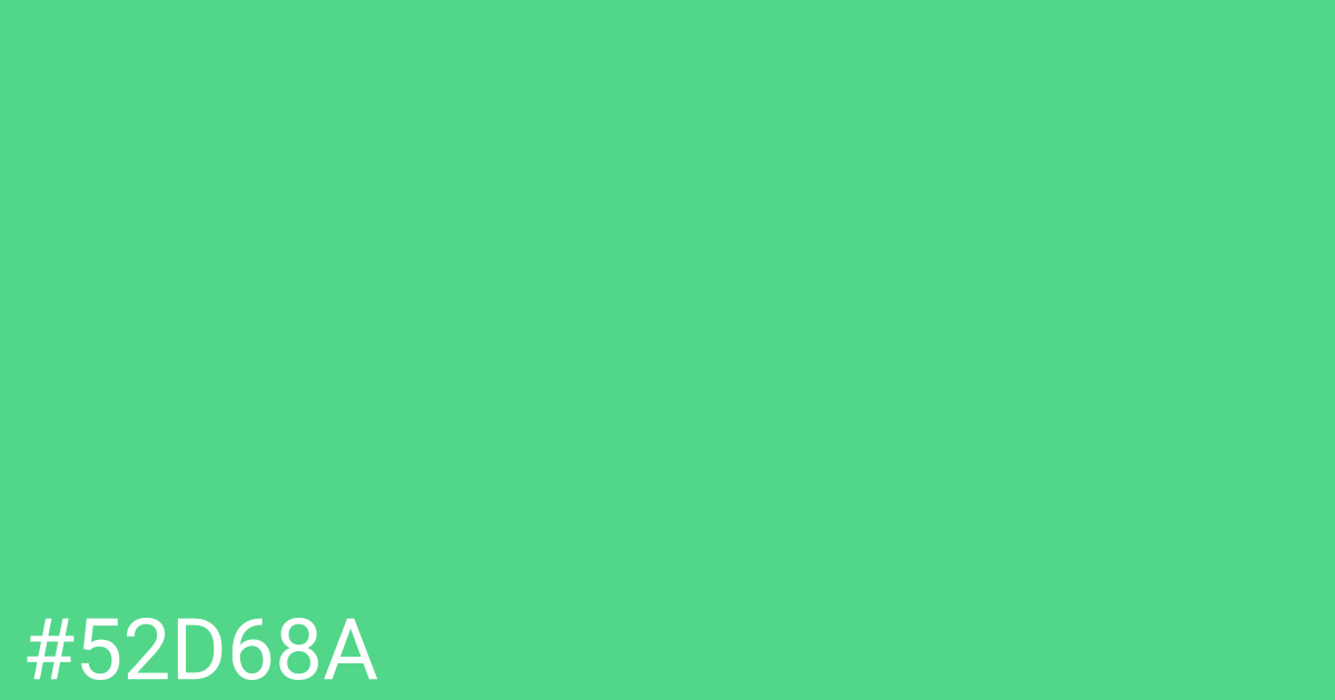 Hex color #52d68a graphic