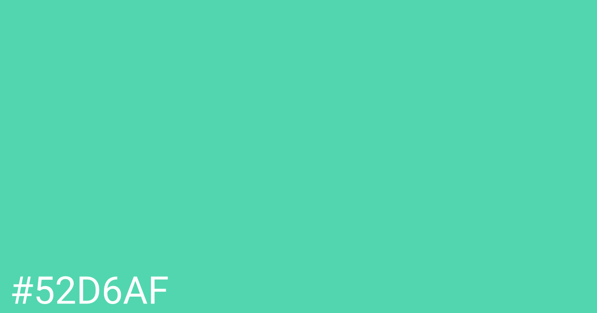 Hex color #52d6af graphic