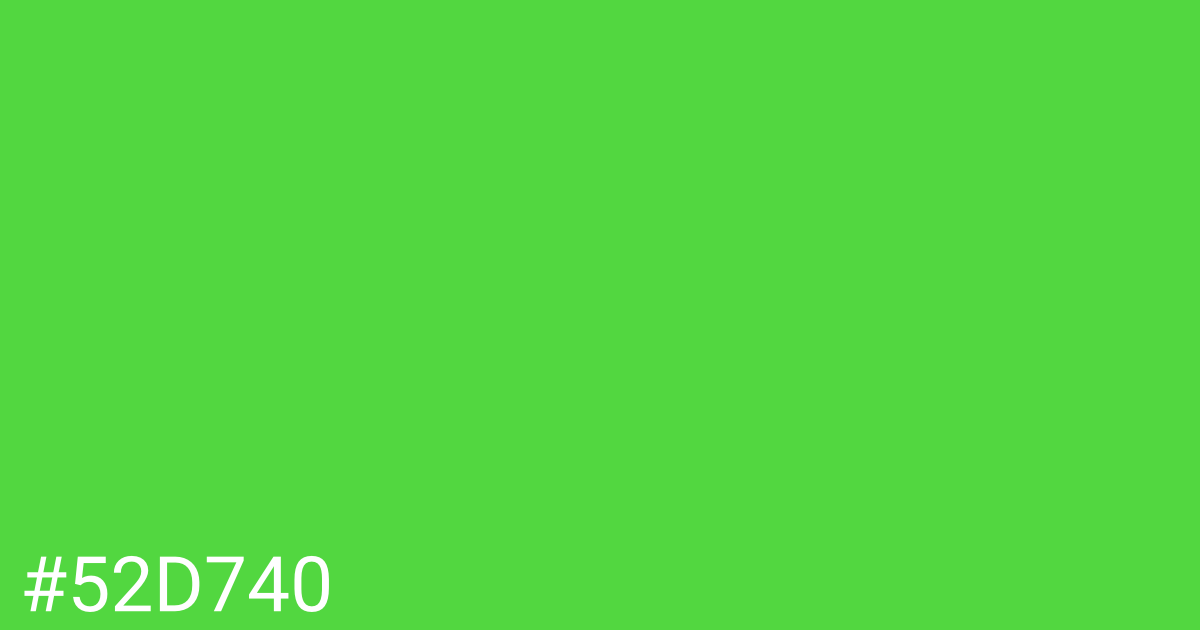 Hex color #52d740 graphic