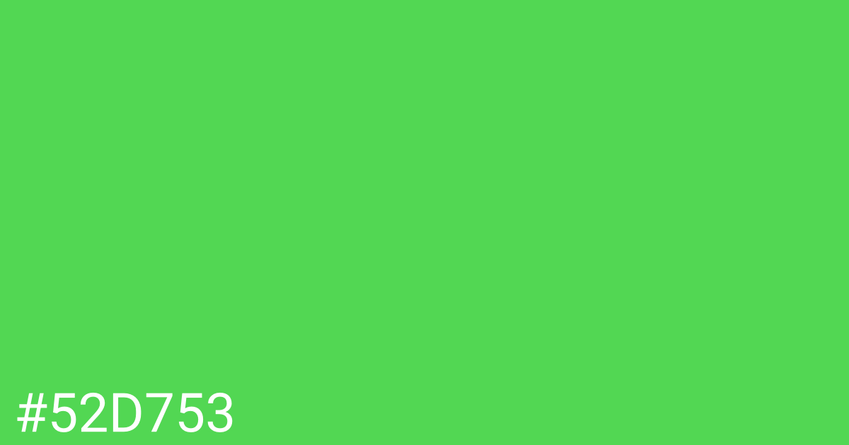 Hex color #52d753 graphic