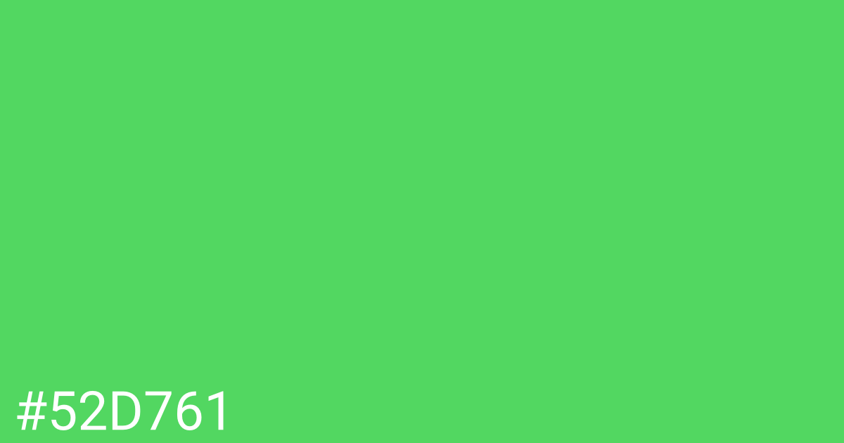 Hex color #52d761 graphic