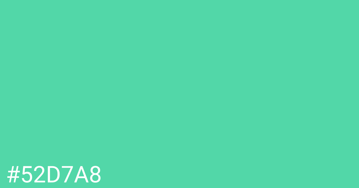 Hex color #52d7a8 graphic