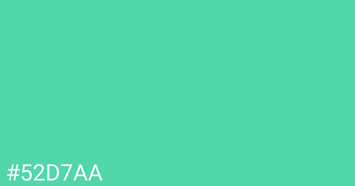 Hex color #52d7aa graphic