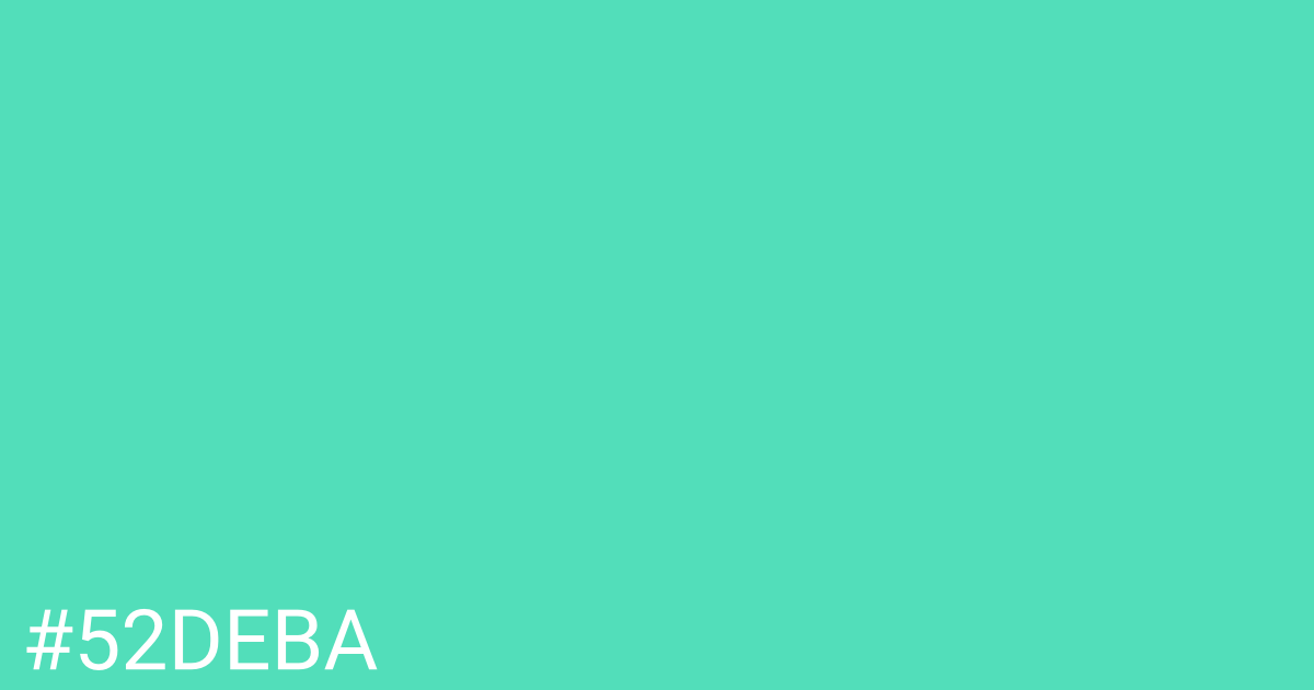 Hex color #52deba graphic