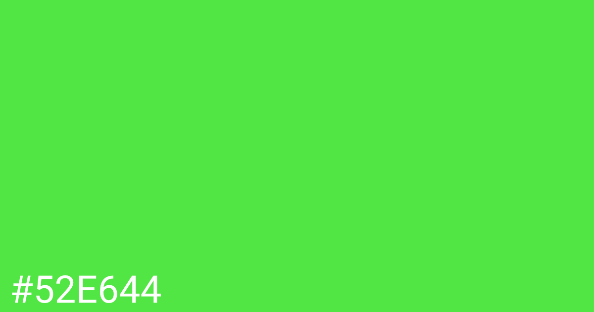 Hex color #52e644 graphic