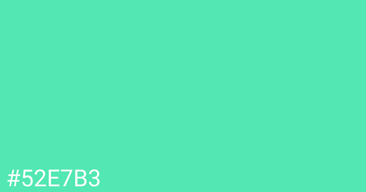 Hex color #52e7b3 graphic