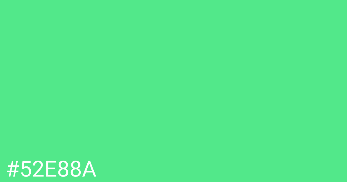 Hex color #52e88a graphic